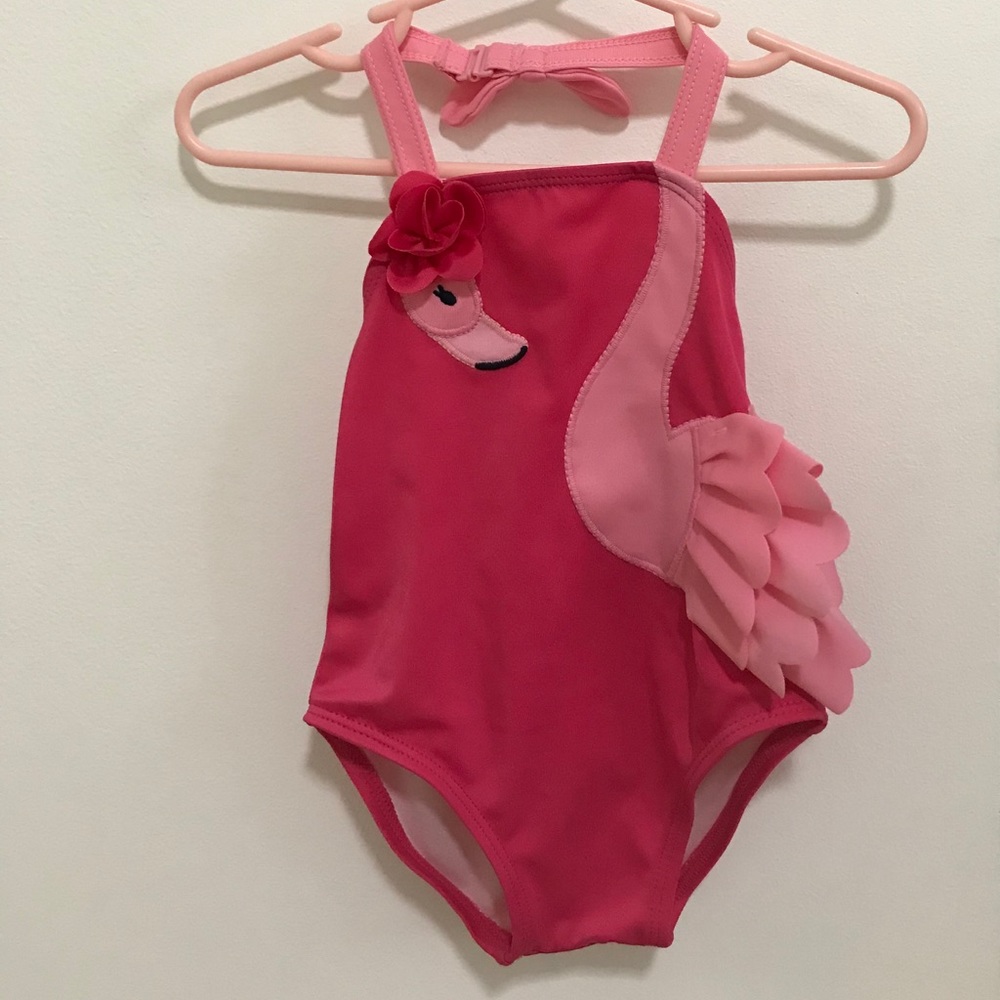 Baby girl  flamingo bathing suit